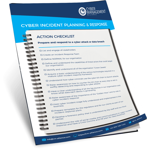 Cyber Incident Response Checklist, Data Breach Cyber Management Alliance